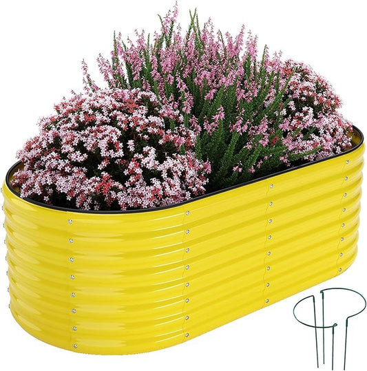 Galvanized Metal Planter Raised Garden Bed Kit for Gardening Outdoor，6x3x2ft Planter Grow Garden Box Raised Flower Bed，Long Vegetable Clearance Herb Raised Garden Beds for Container Gardening