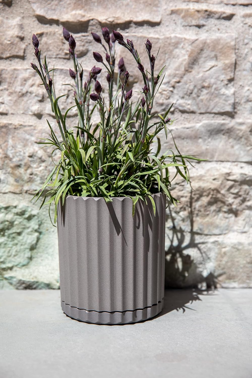 Veradek Demi Series Demi 6" Planter w/Tray - Grey, 2 Pack