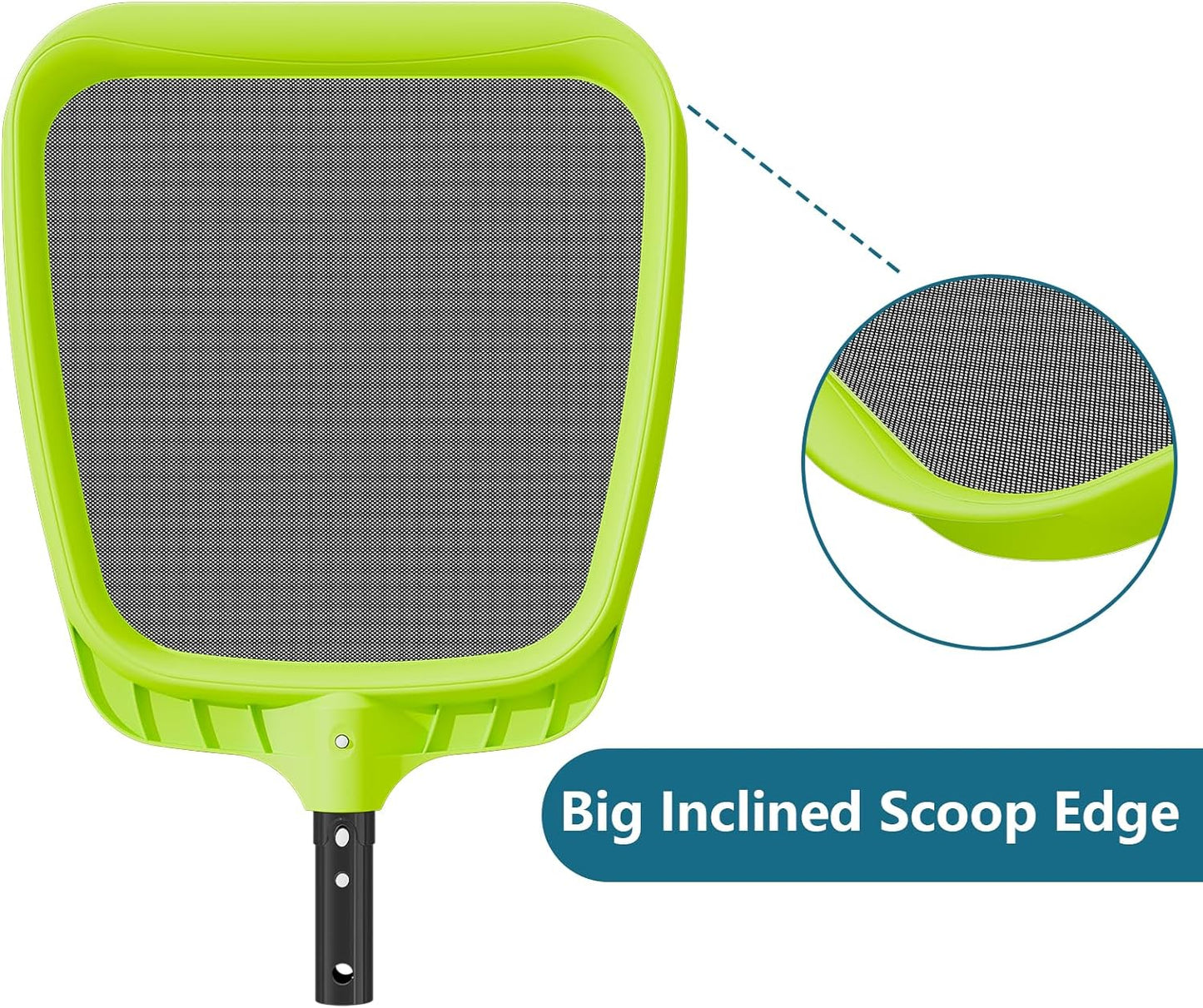 Sepetrel Pool Skimmer Net - Professional Heavy Duty Reinforced Frame Nylon Flat Leaf Rake Net,for Spa Pond Swimming Pool, Cleaning Supplies and Accessories, (Pole Not Included)