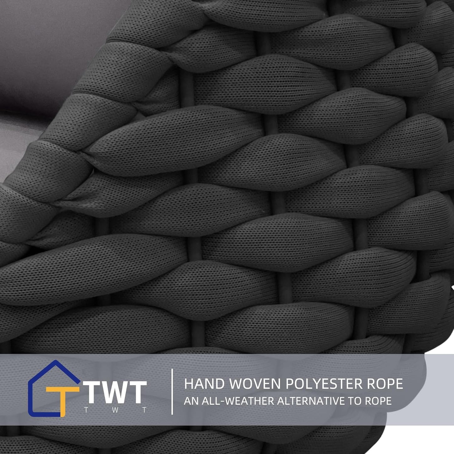 TWT 5-Piece Aluminum Patio Furniture Set, Outdoor Armchairs with Coffee Table, Metal Sofa Set for Deck, Porch, Balcony, Indoor, Dark Grey