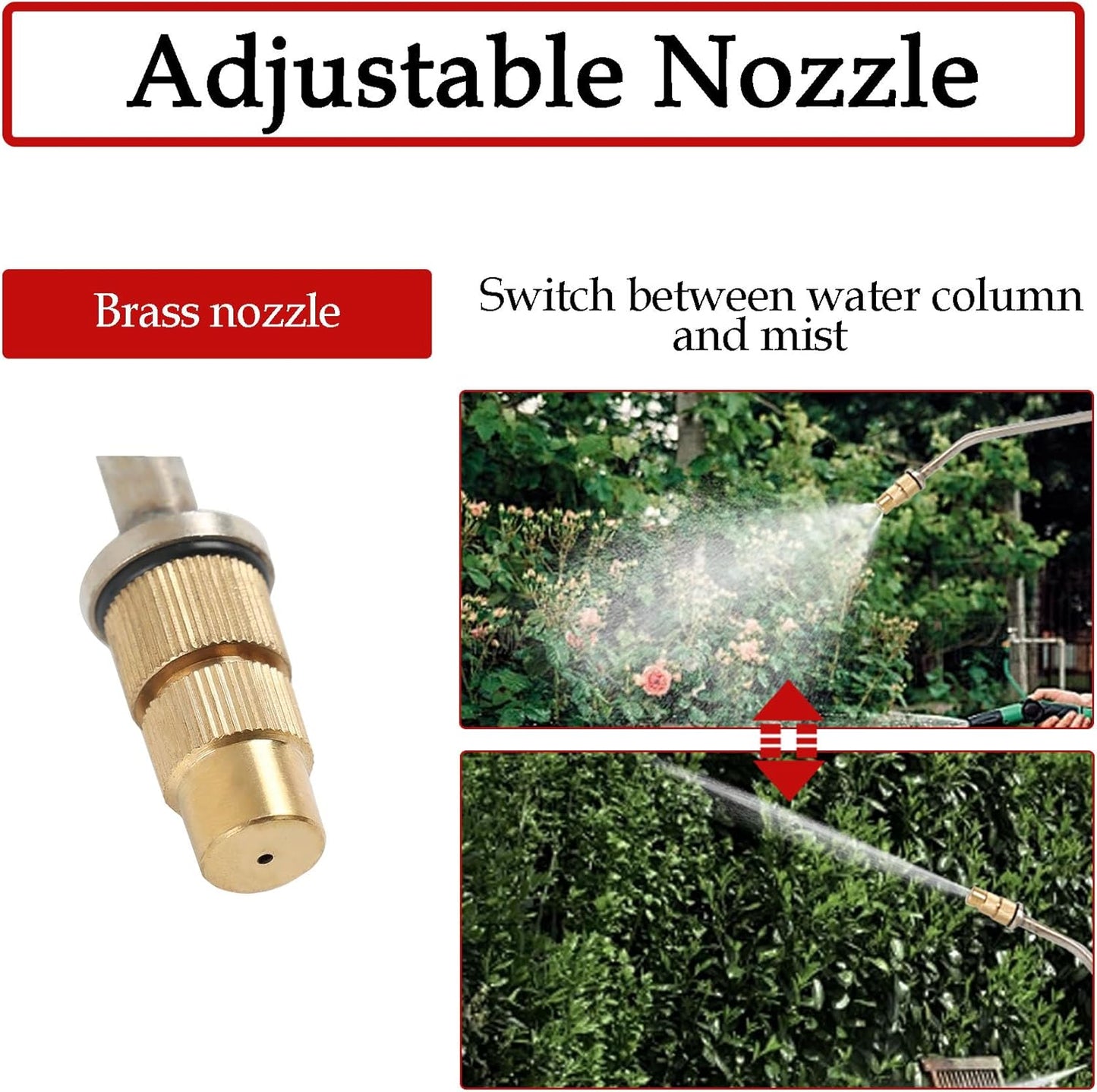 Hand Pump Sprayer Stainless Steel Sprayer for Indoor and Outdoor 2 Gallon Sprayer 20 in Wand 3.3 FT Hose