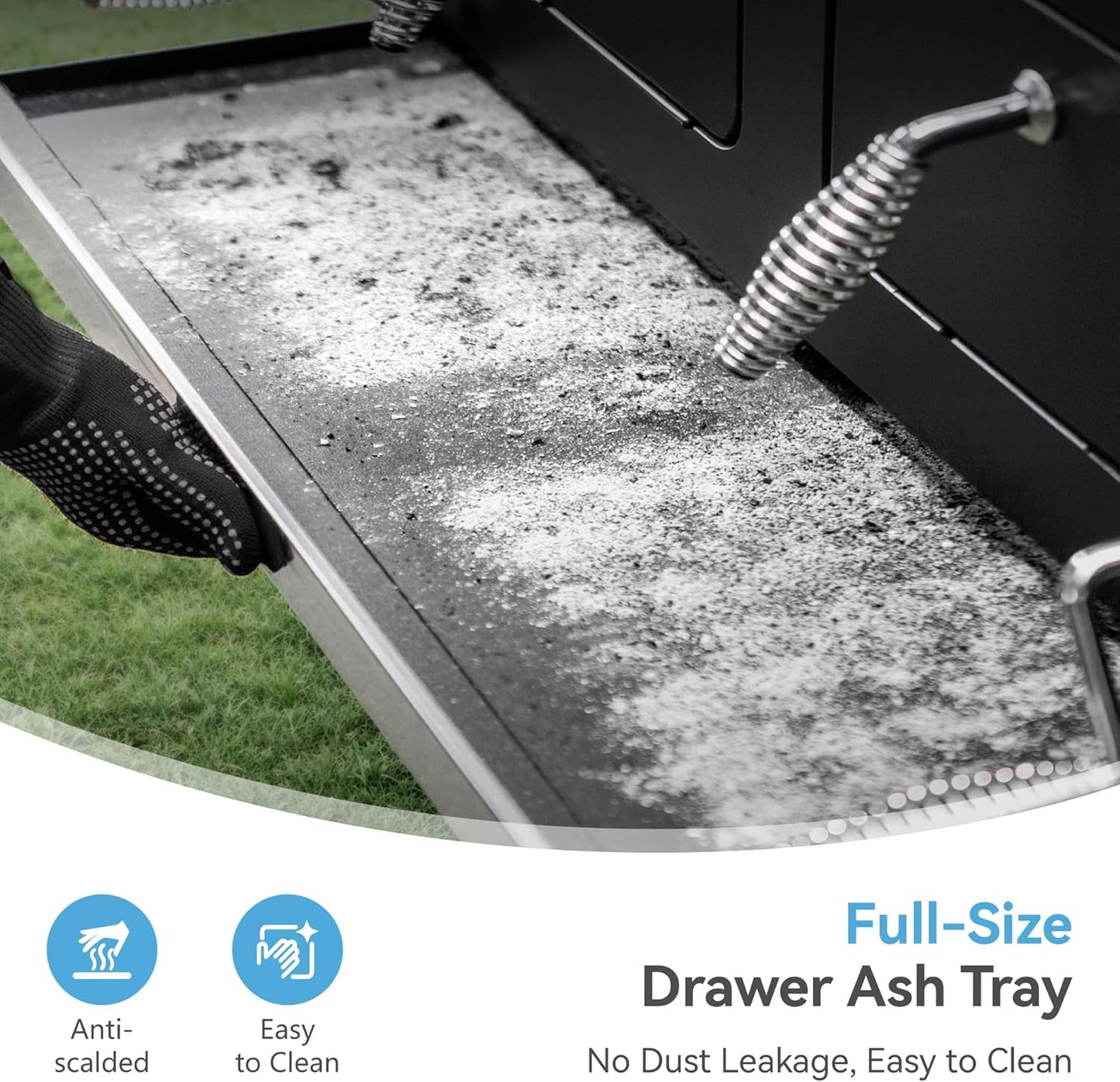 GREEN PARTY Barrel Charcoal Grill with Side Tables, 794 Square Inches Cooking Space, Large Charcoal BBQ Grill with 2 Height-Adjustable Charcoal Pans for Outdoor Backyard Patio Picnic Parties Camping