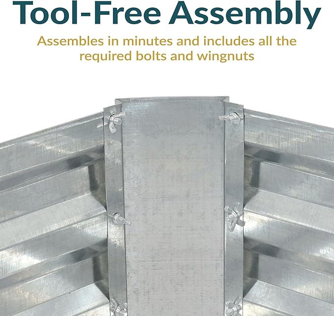 Sunnydaze 11.75" H Raised Metal Garden Bed - Galvanized Raised Garden Bed Outdoor for Vegetables and Flowers - Silver - Square