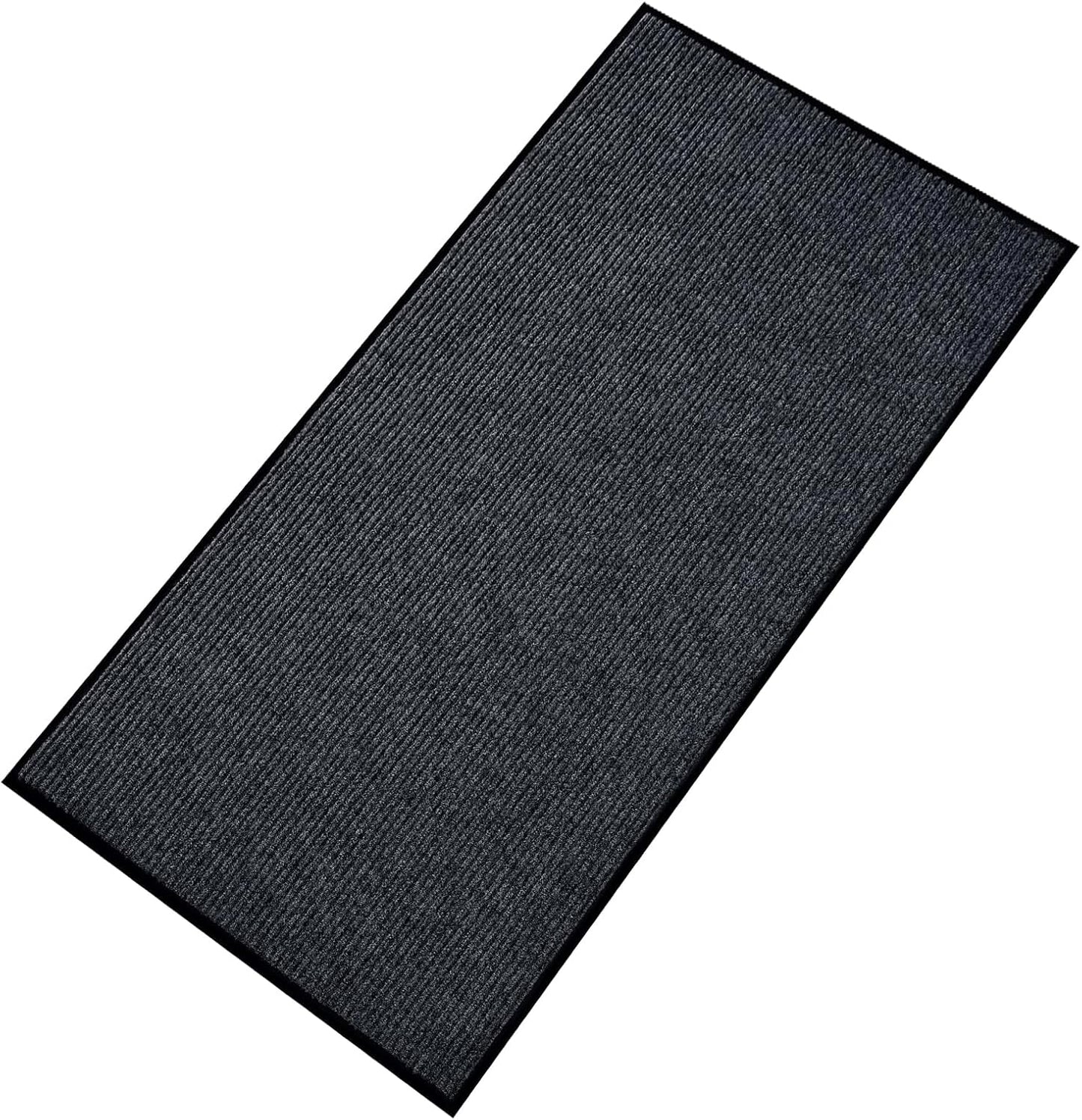 fani Heavy Duty Large Outdoor Indoor Entrance Black Doormat Waterproof Low Profile Entrance Rug Front Door Mat Patio Anti-Skid Rubber Back, 35x72 inch (Gray)