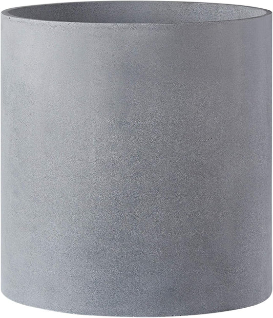 FaithLand Plant Pot 12 inch - Perfectly Fits Mid-Century Modern Plant Stand - Drainage Plug - Gray Planter Pot