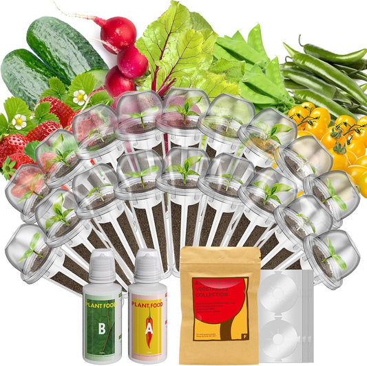 inbloom 18-Pod Vegetable Seed Pod Kit for AeroGarden, Ahopegarden, Gardencube Hydroponic Garden with 350+ Seed: Strawberry, Cucumber, Green Pepper, Cherry Tomato, Radish, Dwarf Pea – Mothers Day Gift