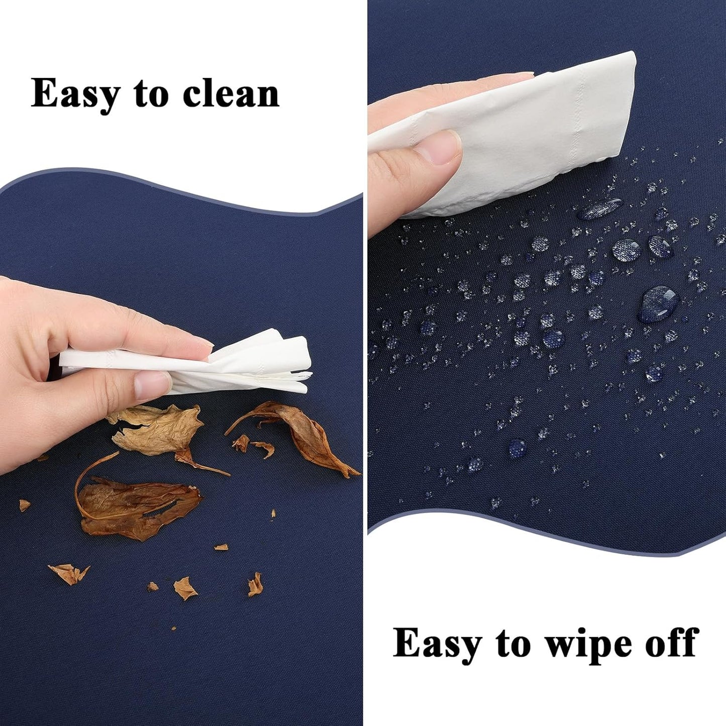 Outdoor Chair Cushions Set of 2, Waterproof Foam Patio Seat Cushions with Ties for Garden Sofa & Dining Furniture, 3-Year Color Fastness, 18x18x3 Inch, Blue