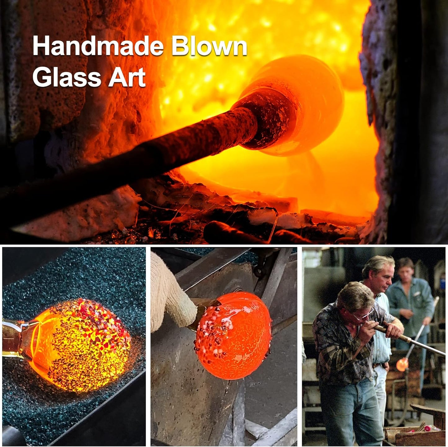 LUJII Hummingbird Feeder for Outdoors, Hand Blown Glass Humming Bird Feeder, Anti Fade Leakproof with 25 Ounces Nectar Capacity, Easy to Install Clean Refill, Include Hook & Ant Moat (Red)