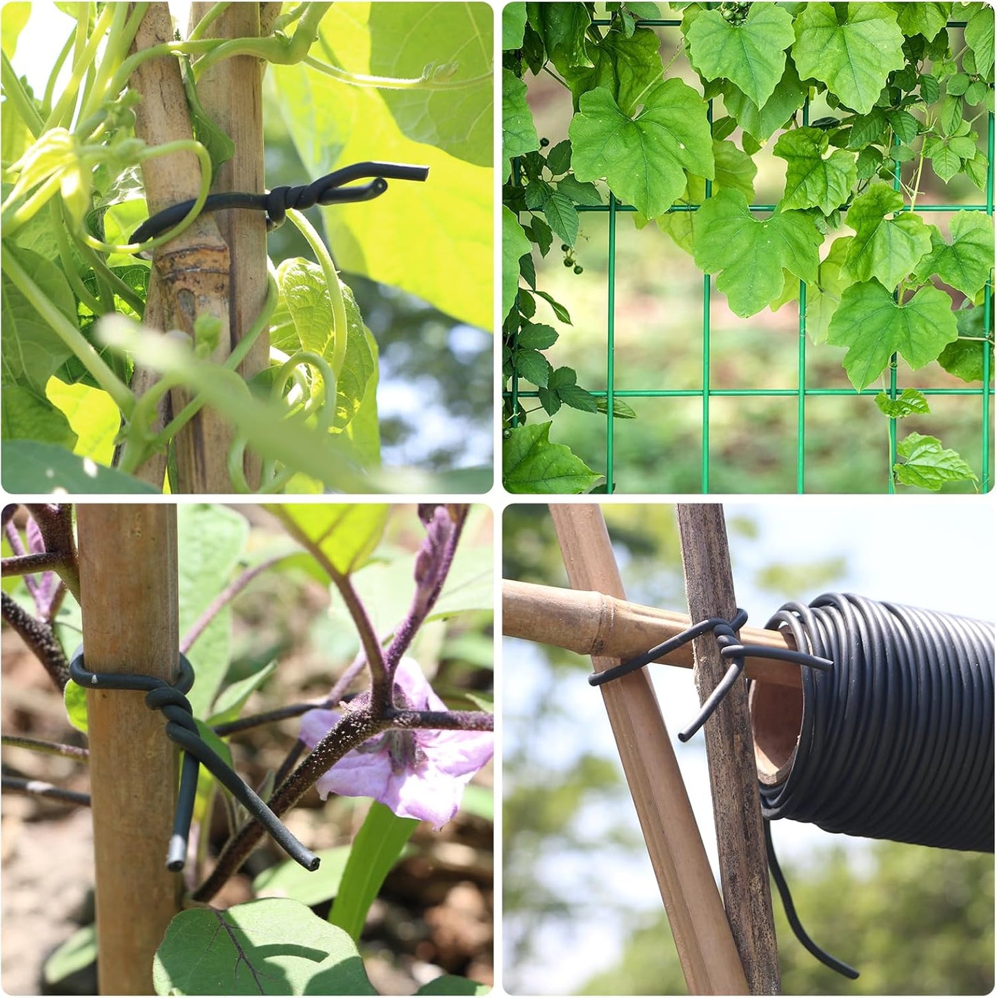 Garden Flexible Wire Tie, Soft Twist Plant Ties Support Plant Vines for Supporting and Fixing Garden Planting Branches Vines & Stems ，Organize Data Wire and Office Organization 160ft