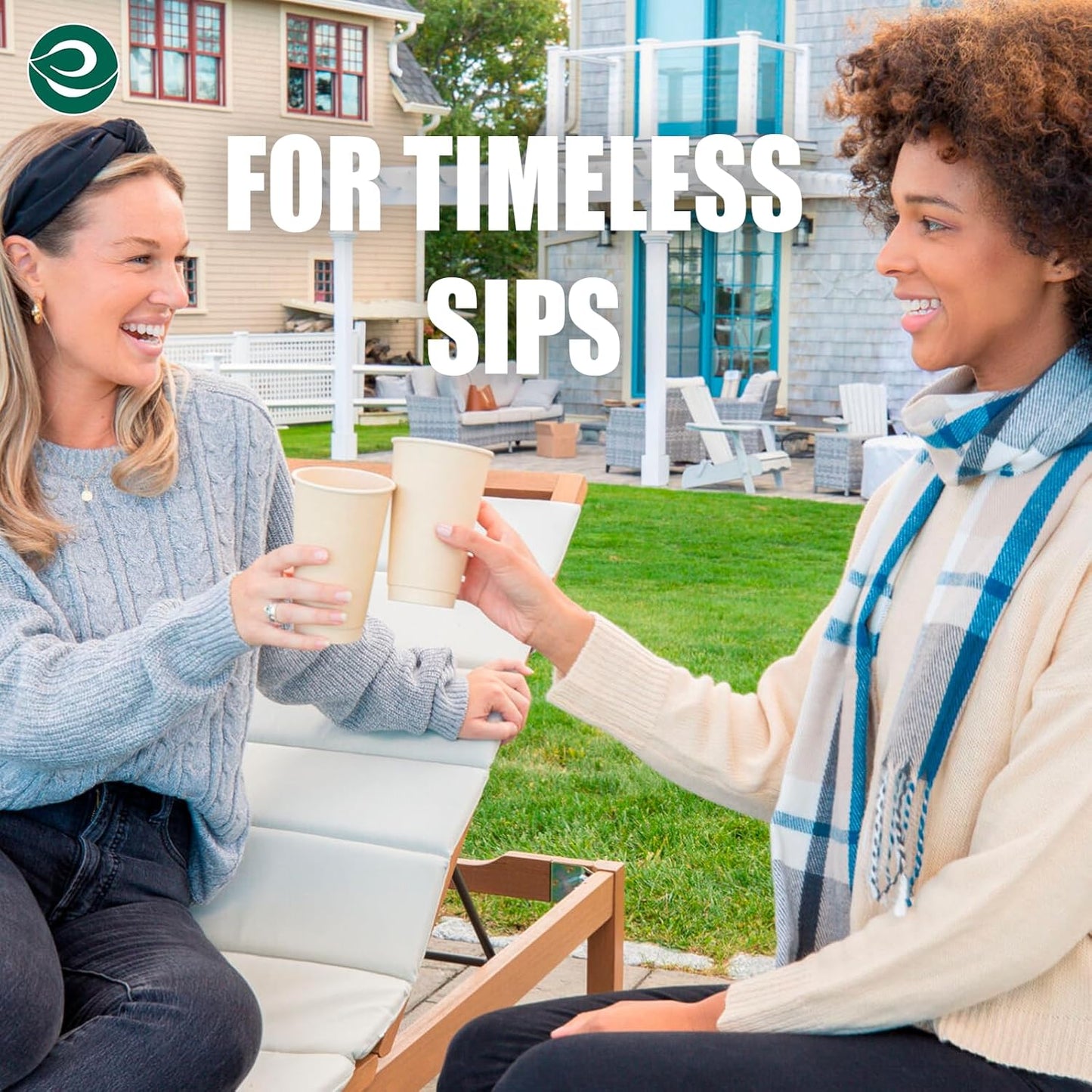 ECO SOUL 100% Compostable Plant-Based 16oz Hot Cups | (50 Count, 16 oz Hot Cups) | Disposable Bagasse Paper Cups | Eco-friendly Cups | Sturdy, Microwave & Oven Safe