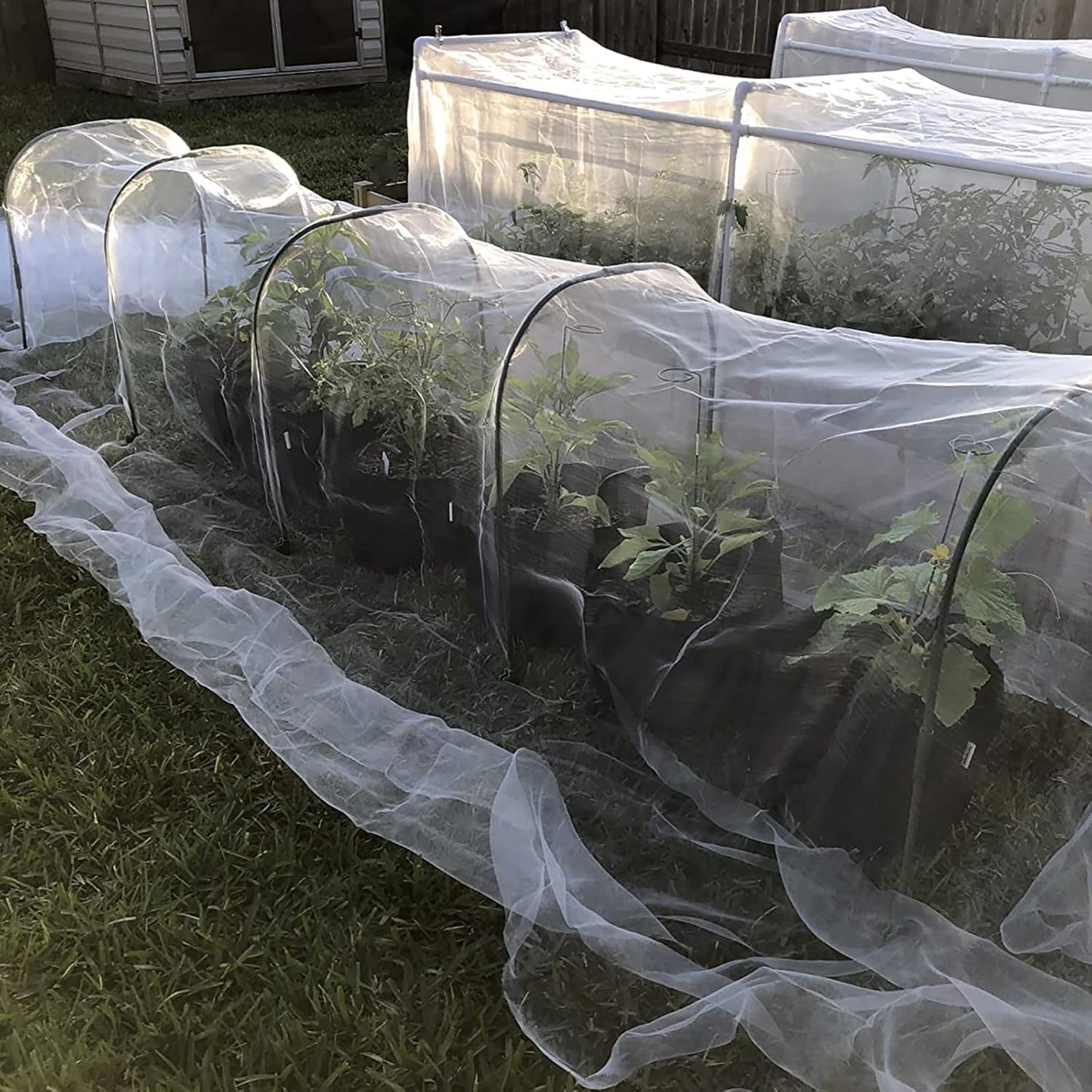 Garden Hoops Grow Tunnel for Raised Beds, 6 Sets 25.6" x 31.5" Rust-Proof Steel Greenhouse Hoops, Plant Support Garden Stakes Frame for Garden Fabric, Row Cover, Garden Netting