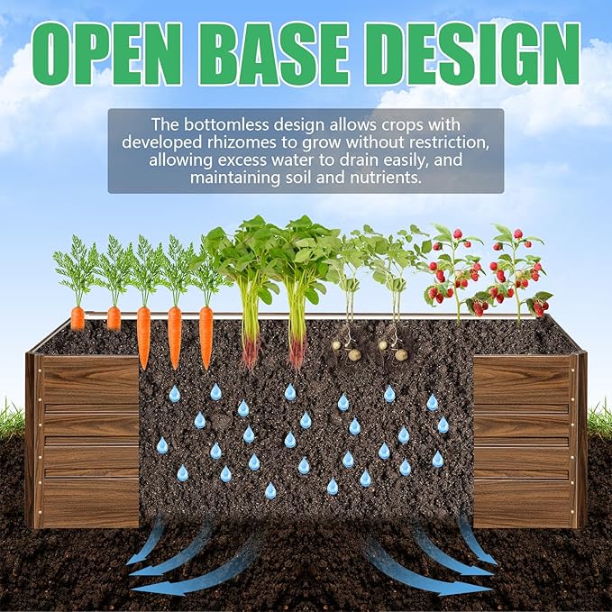 SnugNiture Galvanized Raised Garden Bed 8x4x2FT Outdoor Large Metal Planter Box Steel Kit for Planting Vegetables, Flowers