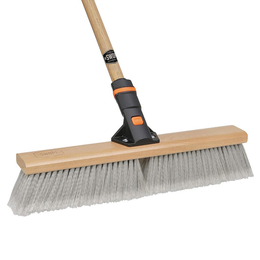 SWOPT 24” Premium Multi-Surface Push Broom Head — Cleaning Head Interchangeable with All SWOPT Cleaning Products for More Efficient Cleaning and Storage — Indoor and Outdoor Push Broom
