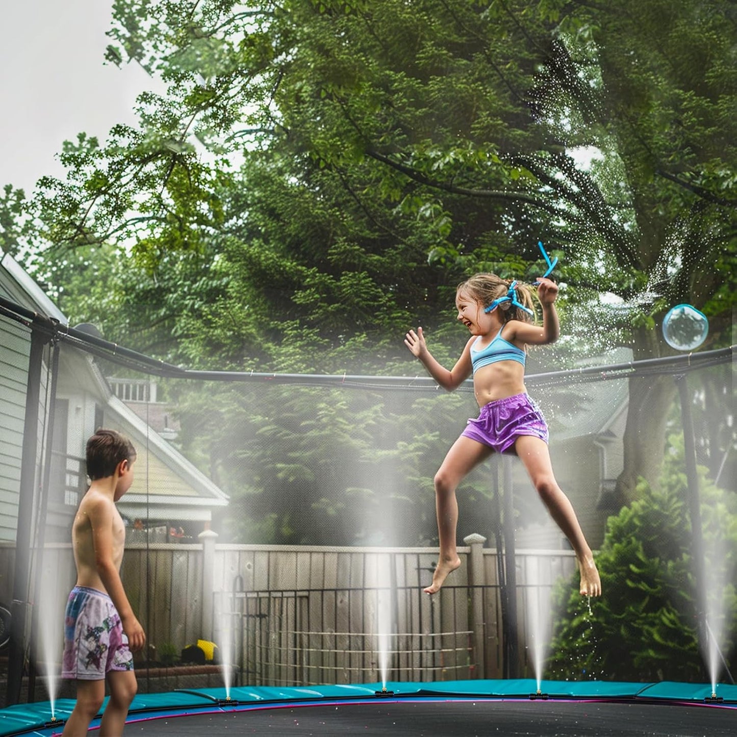 GOXAWEE Misting System, 26FT (8M) Misting Line + 7 Brass Mist Nozzles + Brass Adapter(3/4"), Misters for Outside Patio Cooling Outdoor Garden Greenhouse Trampoline for Waterpark