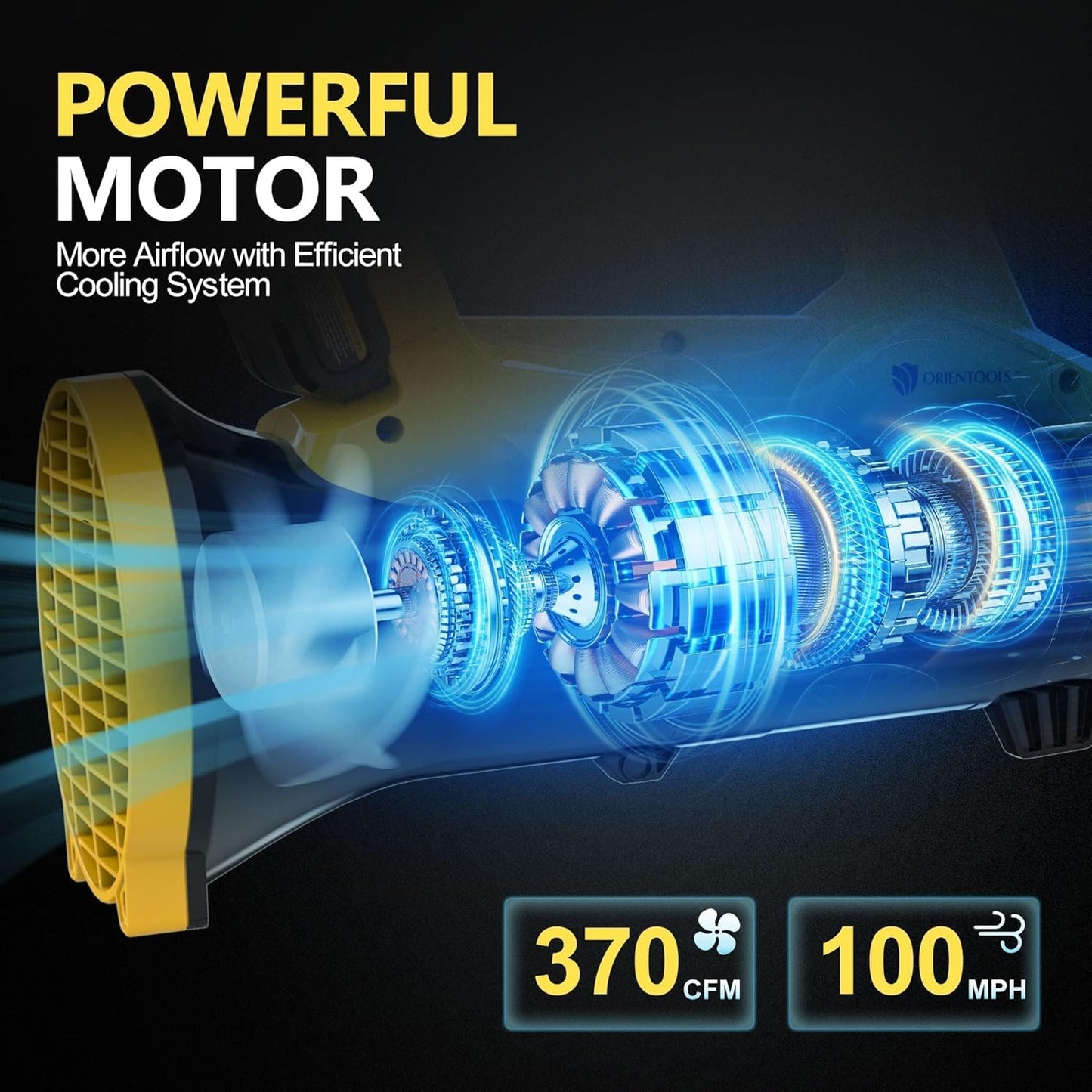 Orientools Leaf Blower Cordless, 20V Powerful Electric Cordless Leaf Blower 2×2.0 Ah Batteries & Charger, Variable Speed Trigger, Portable Lightweight Blowers for Lawn Care, Yard, UL 62133 Certified