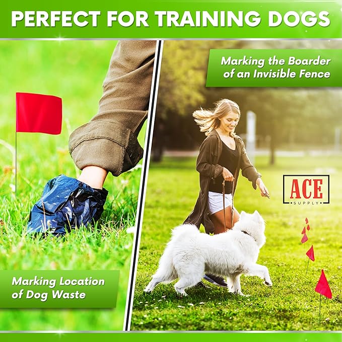 Red Marking Flags 1000 Pack - 4x5x15 Inch Red Flags for Yard - Markers For Lawn, Irrigation, Landscaping, Survey & Sprinkler Head Marking