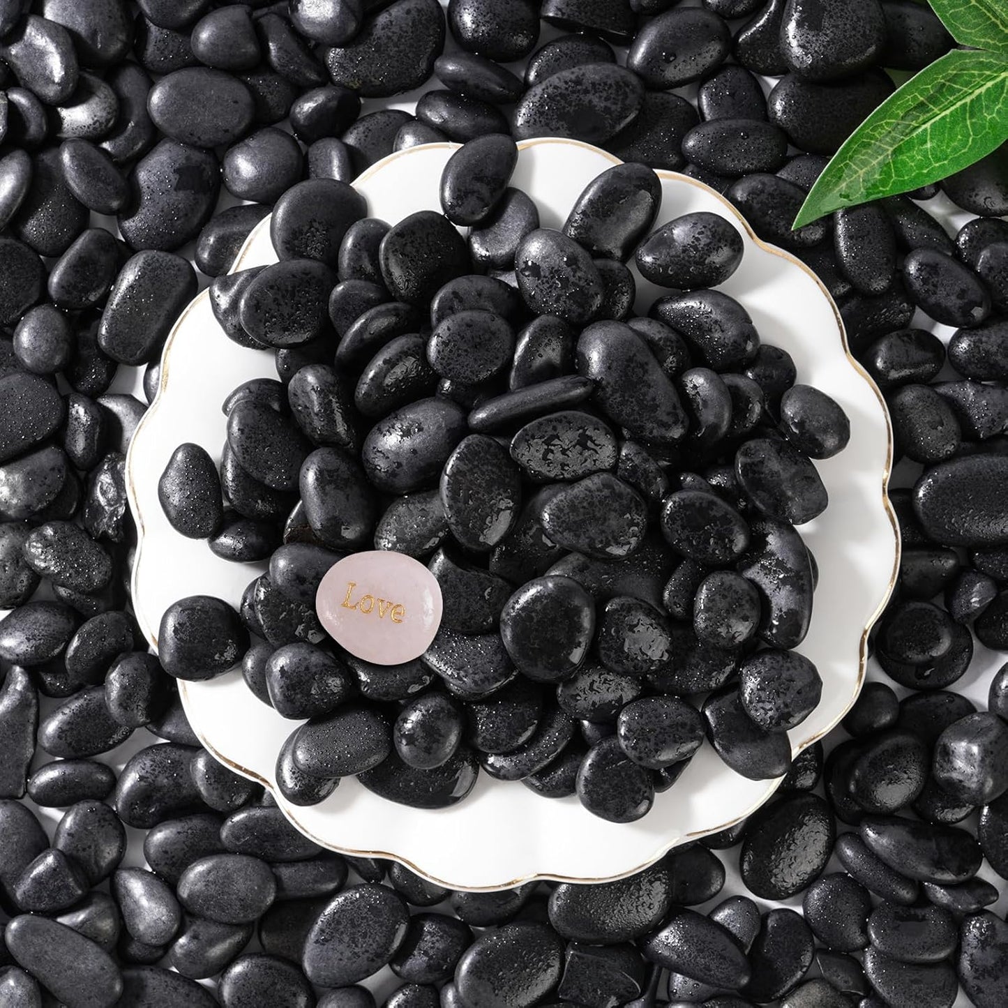 SIDONG 10 LB Black River Rocks, 0.3-0.5 Inches High Polished Pebbles for Indoor Plants, Aquarium Rocks Used in Fish Tank, Decorative Stones for Plants, Vases, Home Décor, Crafting, Garden Landscaping