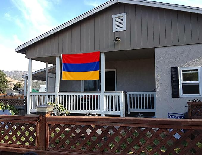 Double Sided Armenia Flag 4x6FT Armenian National Polyester Flag With 2 Grommets For Patriotic Armenian Themed Festival Events Party Decoration(Armenia, 4x6FT-3ply)