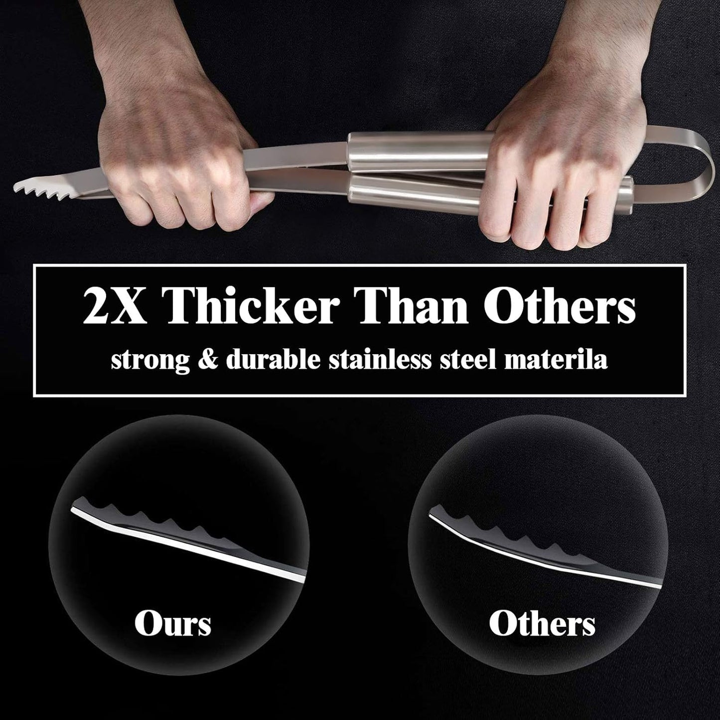 ROMANTICIST 27pcs Heavy Duty Grilling Gifts for Men Dad Fathers Day, Extra Thick BBQ Accessories Tools Set, Stainless Steel Grill Utensils Kit with Meat Claws, Carrying Bag for Outdoor Camping Silver