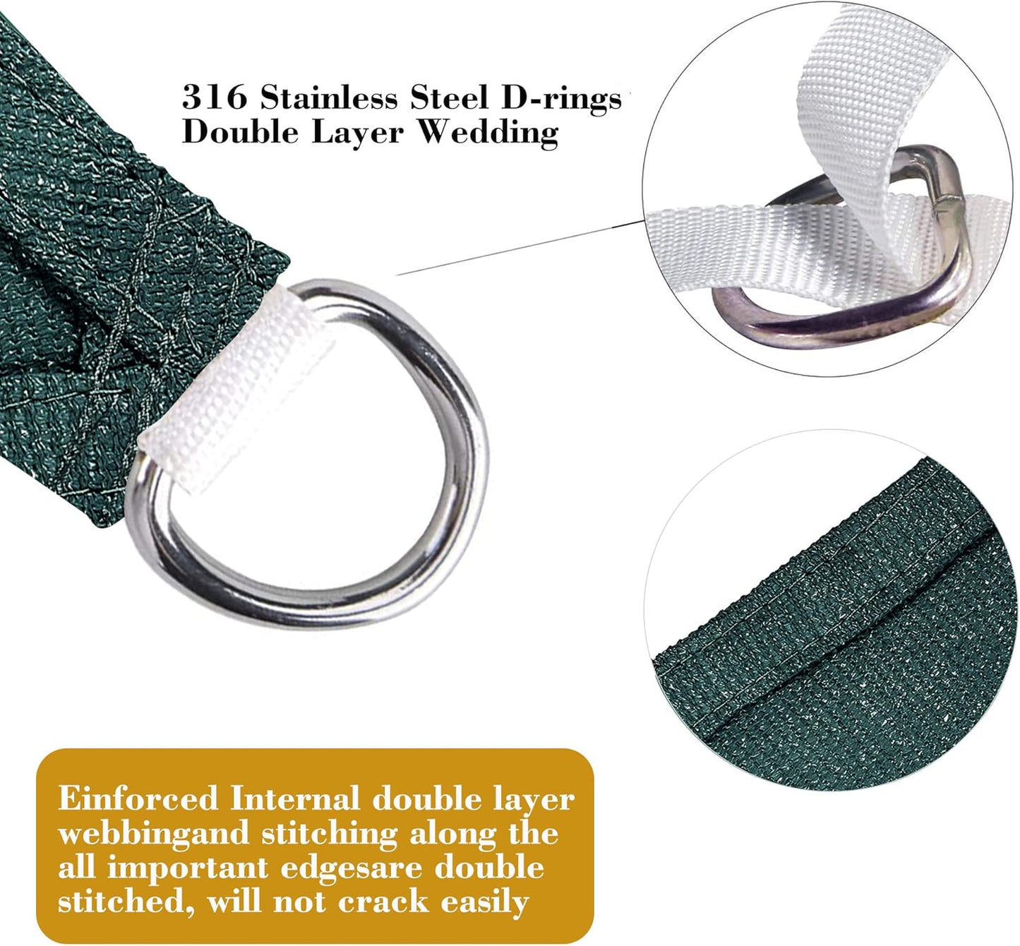 17' x 18' Green Rectangle Sun Shade Sail SSP1212 Canopy Durable Fabric UV Block Awning We Make Custom Orders