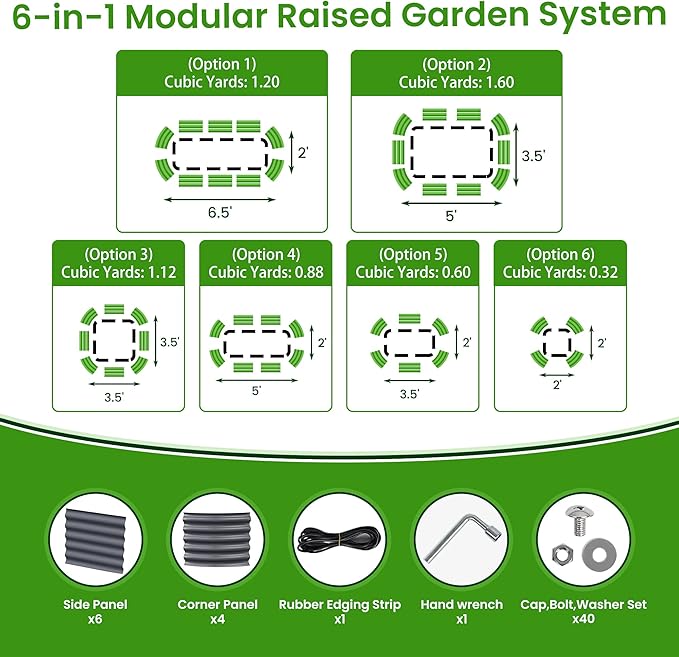 Oval Raised Garden Bed for Outdoors - 6.5X2X1.4 FT Galvanized Planter Raised Beds, Metal Planter Box for Vegetables,Flowers, Herbs, and Succulents(Deep Gery)