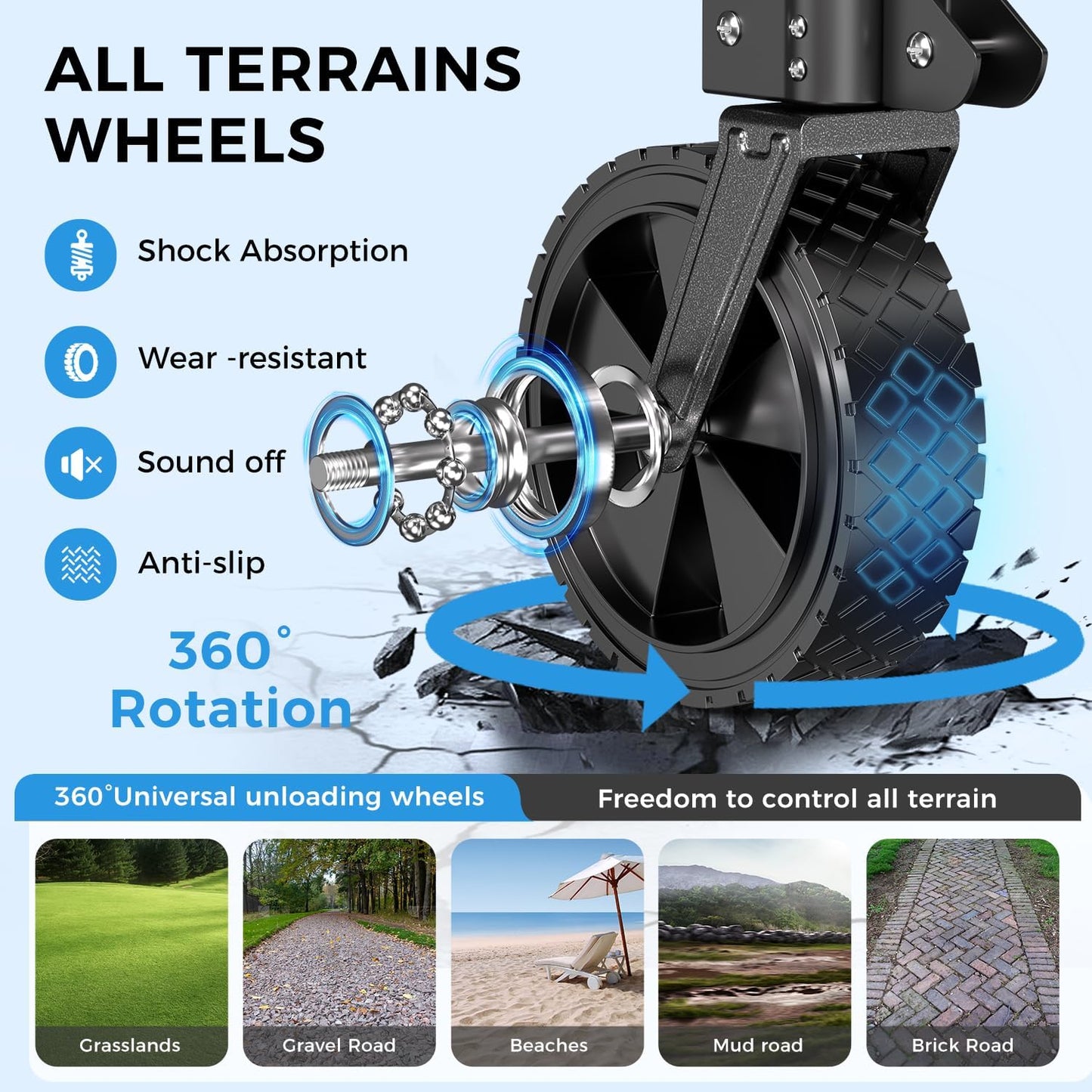 Collapsible Wagon Carts with Large Capacity, Foldable Grocery Cart with Side Pockets for Outdoor,Utility Beach Wagons Heavy Duty,300lb Load-Bearing for Camping, Garden, Sports, Shopping-Black