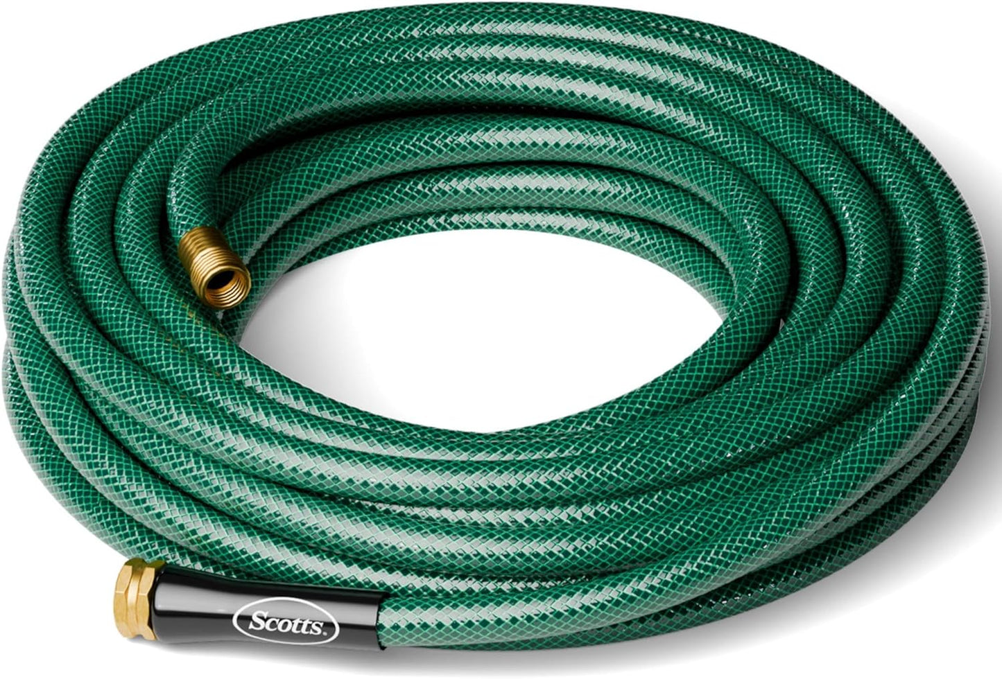Scotts 50 ft. Garden Hose – 5/8 in. Diameter, 4-Ply Construction, 300 PSI, High-Pressure, Easy-to-Coil Water Hose with Crush-Resistant Couplings, Easy to Connect for Lawn and Garden Use