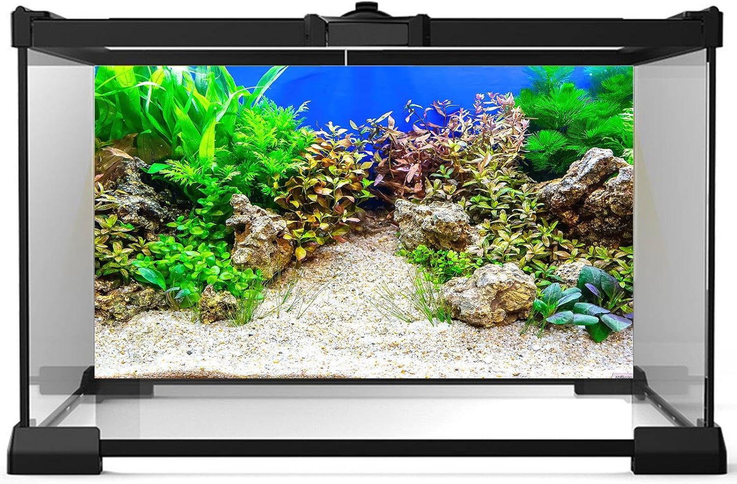 Aquarium Background Underwater Grass Leaves with Pebble Aquarium Backdrop Vivid and Fresh Green Aquatic Plant Stone River Bed and Lake Fish Tank Background Decor Vinyl 72x24in