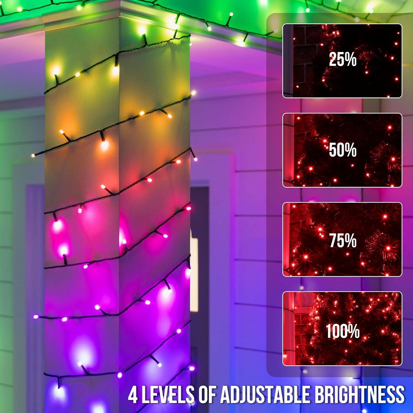 164 FT 500 LED Christmas String Lights, Waterproof RGB String Lights with Remote Control&Timer Function, 24 Colors Changing Fairy Lights for Indoor Outdoor Room Wall Christmas Tree Party Decoration
