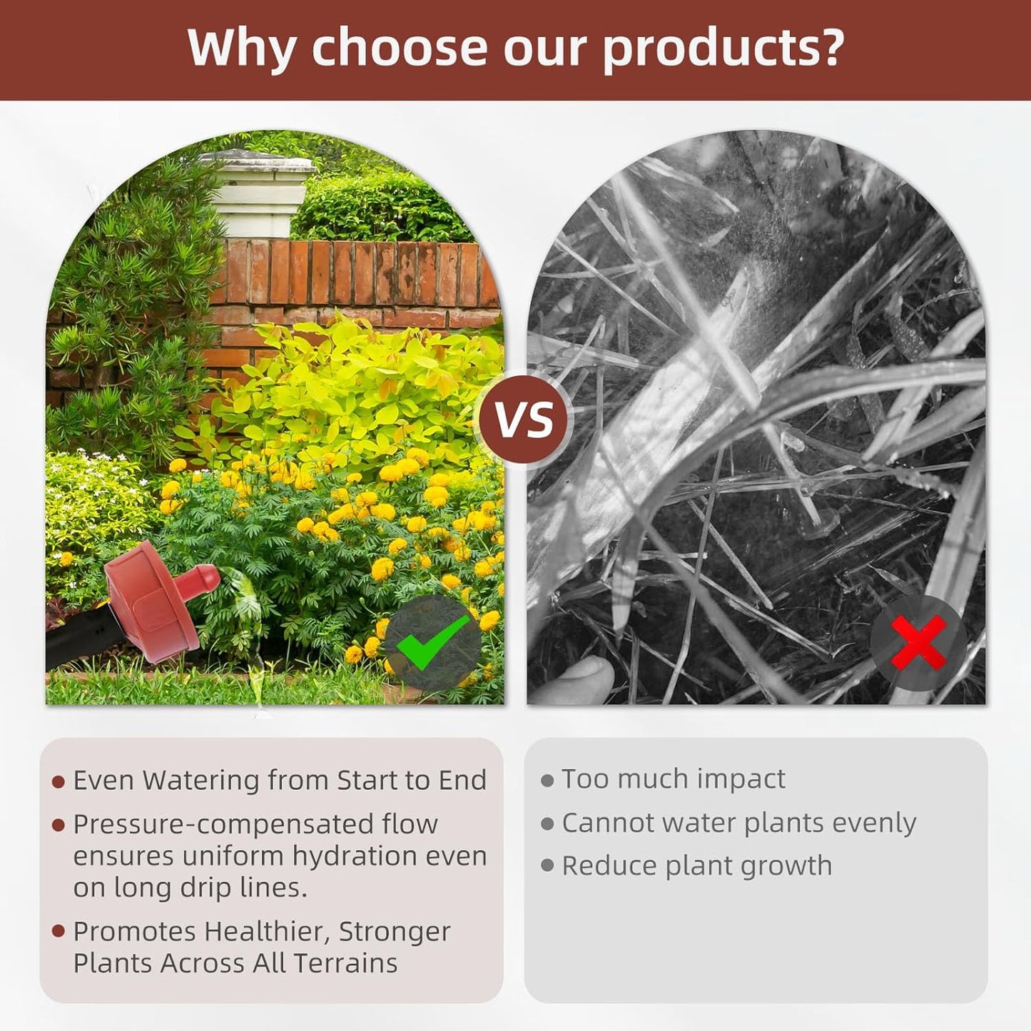 30PCS 4 GPH Pressure Compensating Drip Irrigation Spot Watering Drippers/Emitters, Self-Cleaning Constant Flow Drip Irrigation Emitters Heads Irrigation Drippers Parts for Drip Irrigation System