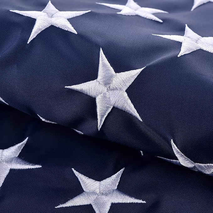 Large American Flag 6x10 FT, US Flag High Wind with Embroidered Stars, Sewn Stripes, Brass Grommets, Durable USA Flag Outdoor Outside