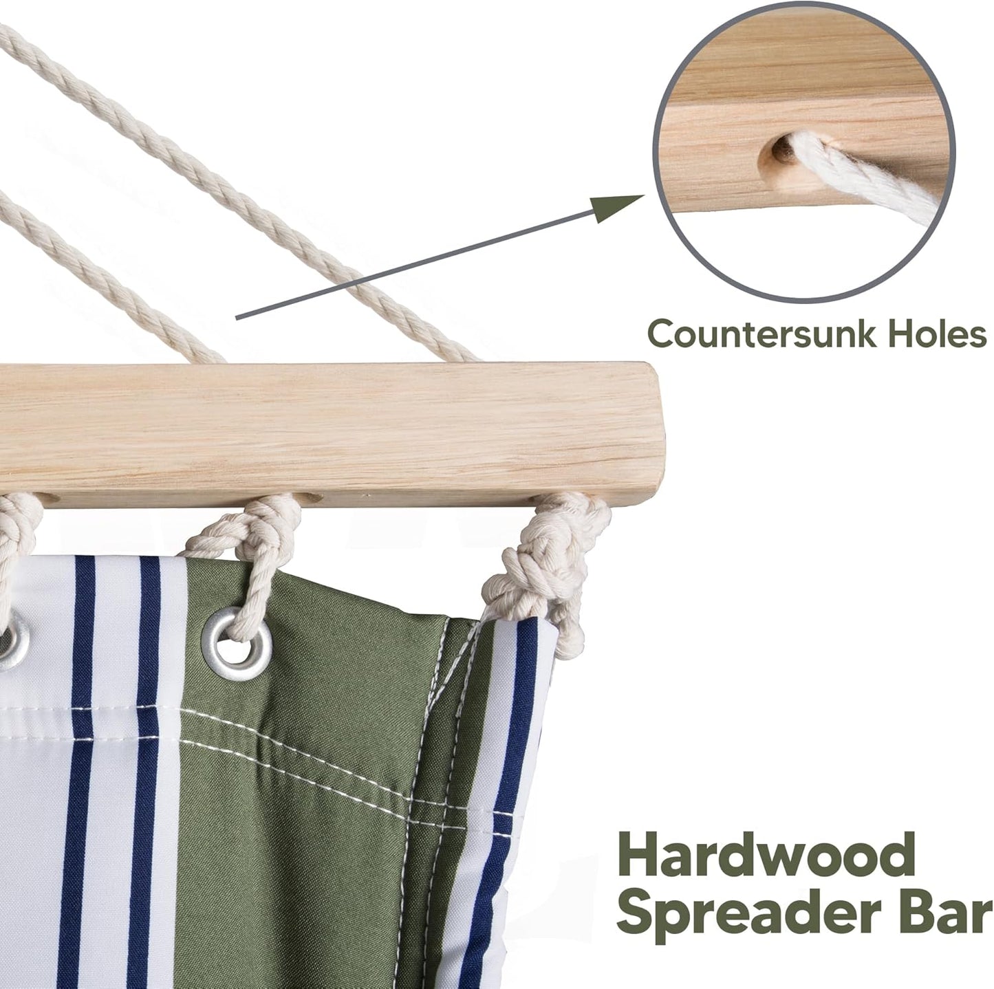 SUNCREAT Double Hammocks 2 Person with Extra Large Pillow, Non Fading Tree Hammocks for Outside, Blue&Aqua