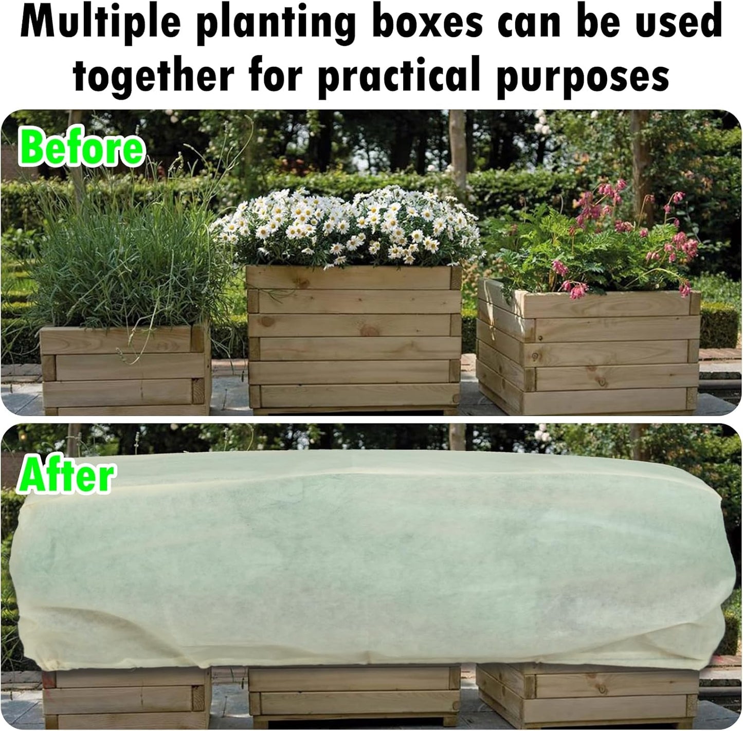 Rectangular Plant Protector, Winter Outdoor Garden Plant Frost Protection Blanket Bag, 2 Pieces, 51 x 27.5 x 17.7 inches