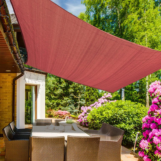 KANAGAWA 12'X20' Rust Red Custom Size Sun Shade Sail Rectangle UV Block Canopy Cover for Patio Backyard Lawn Garden Outdoor (Customized Available)