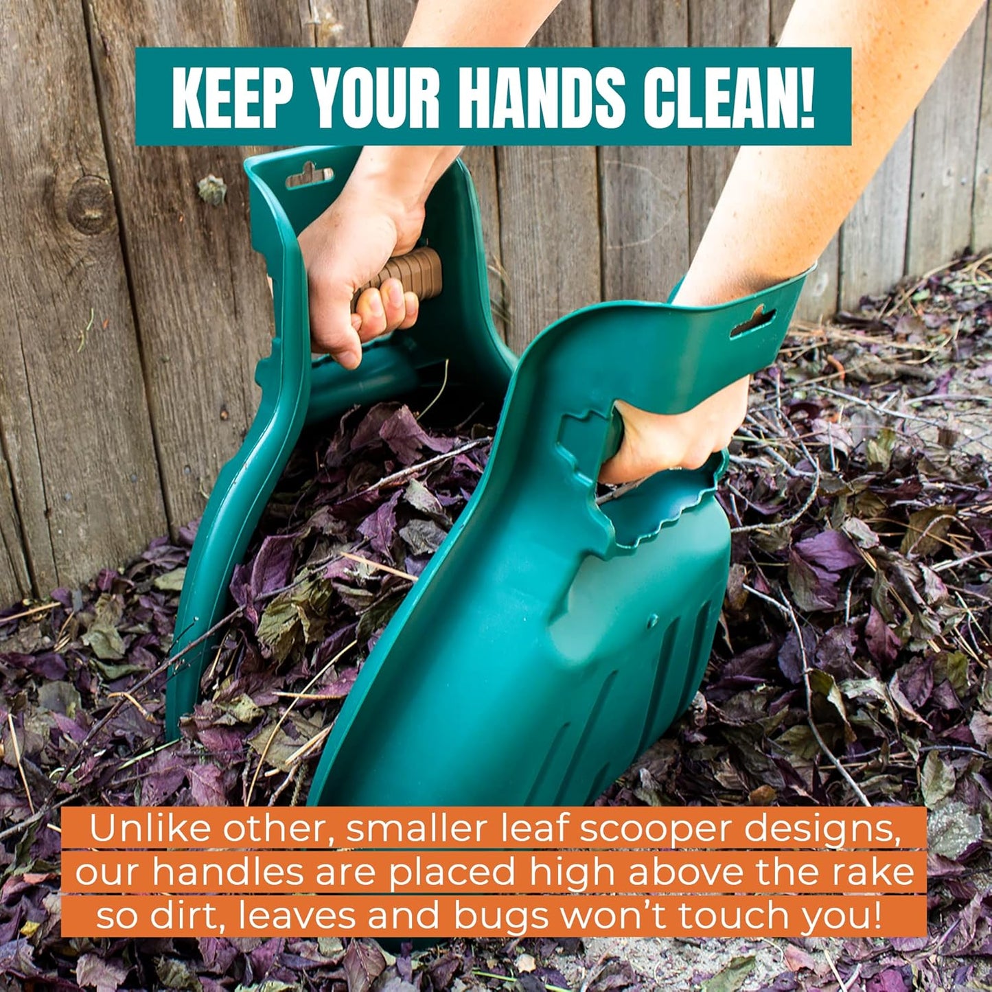 MEKKAPRO Leaf Scoops and Claws V2.0, 1-Pair (2 Pieces), Sturdy Ergonomic Grip Leaf Rake, Large Hand Held Garden Rake Grabbers for Leaf, Garden Claw for Lawn Grass Removal