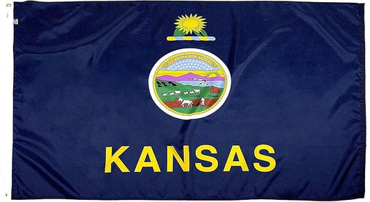 FlagSource Kansas Nylon State Flag, Made in the USA, 3x5'