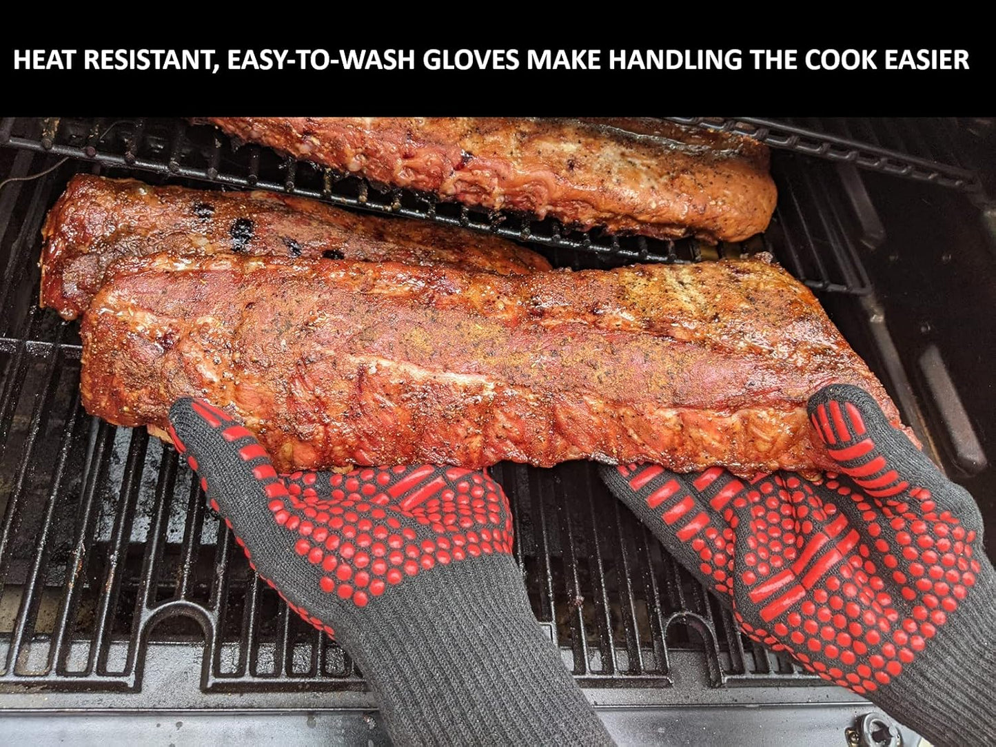 BBQ Smoker Grill Professional Meat Injector Syringe Kit for Smoking with Case, Heat Resistant Non Slip Gloves and Silicone Mop Brush for Turkey Marinade Injection