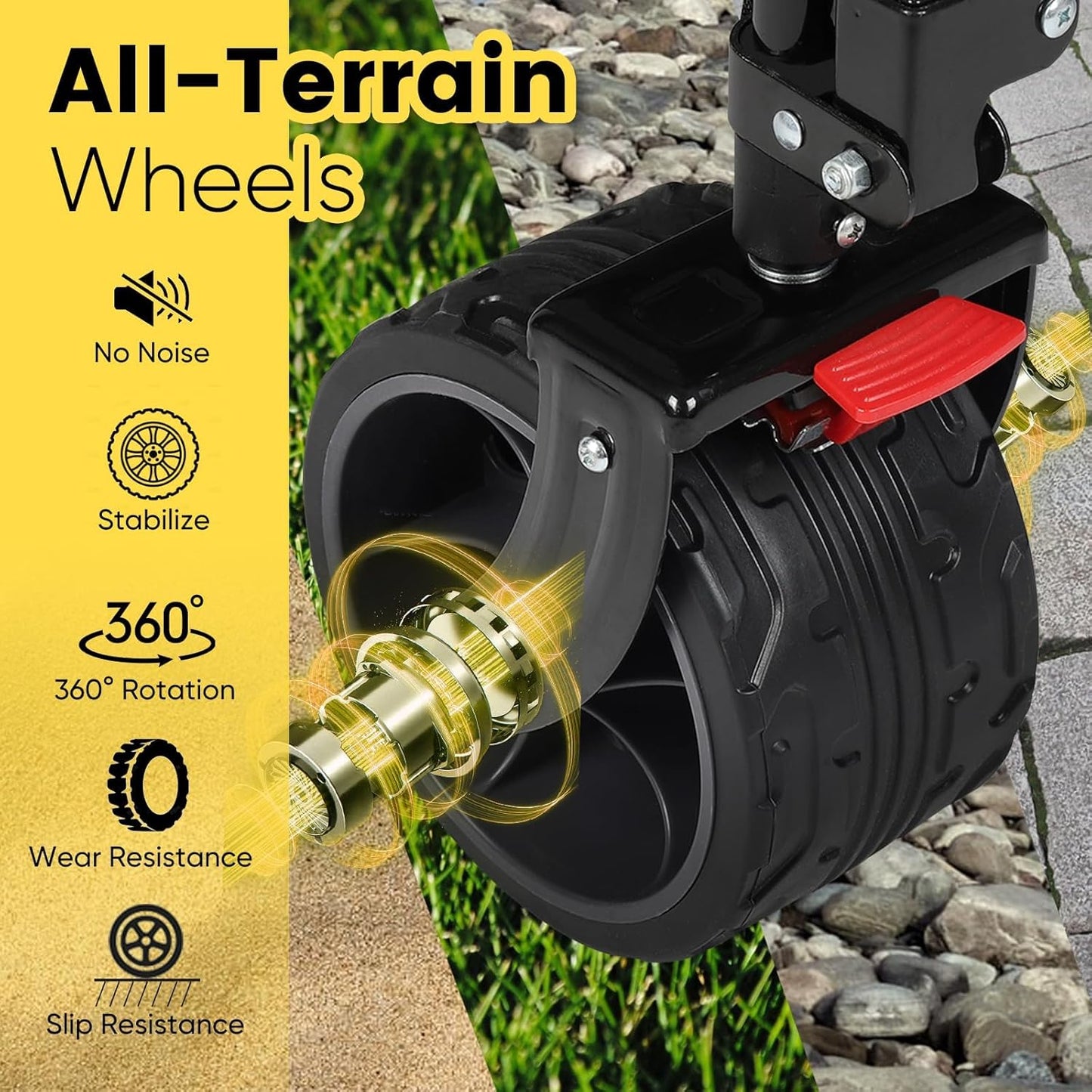 Sekey 48''L Collapsible Foldable Extended Wagon with 440lbs Weight Capacity, Heavy Duty 300L Folding Utility Garden Cart with Big All-Terrain Beach Wheels & Drink Holders. Red&Grey