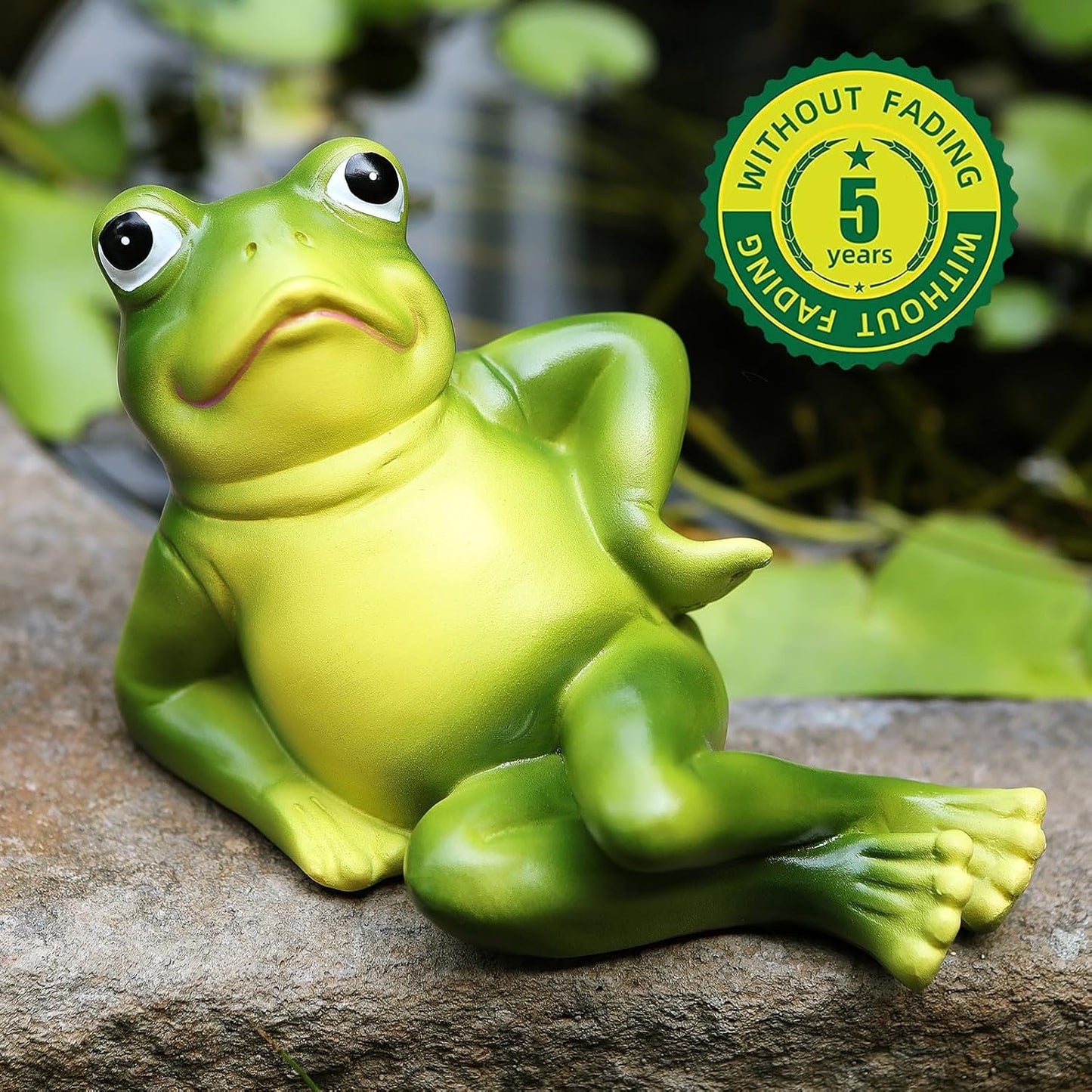 Frog Figurine Garden Decor Set of 3, Funny Lazy Frog Garden Statues Yard Decoration Outdoor Holiday Decorations, Unique Yart Art Outdoor Lawn Ornament for Outside Pond Pool Patio Front Porch Backyard