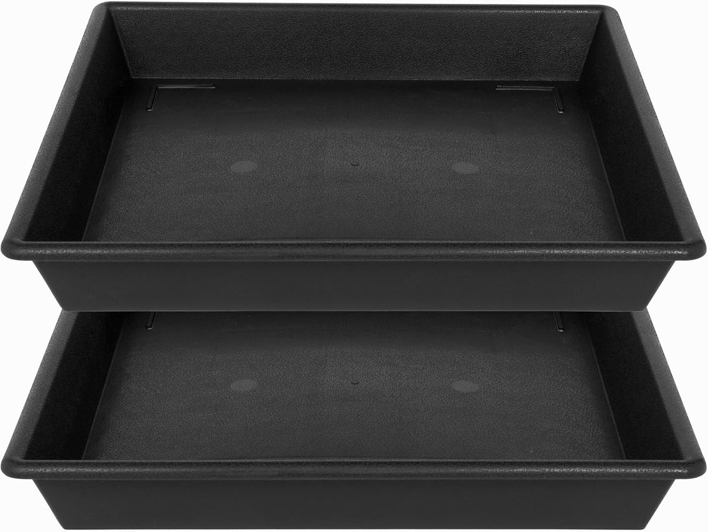 Square Plant Saucer 16 Inch 2 Pack 10 14 16 18 20 Plant Trays for Pots Heavy Duty Plastic Plant Saucers for Indoors Outdoors, Flower Pot No Holes Plant Drip Trays