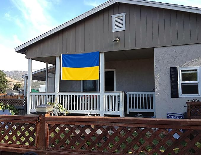 Double Sided Ukraine Flag 2x3FT Ukrainian National Polyester Flag With 2 Grommets For Patriotic Ukrainian Themed Festival Events Party Decoration (Ukraine, 2x3FT-3ply)