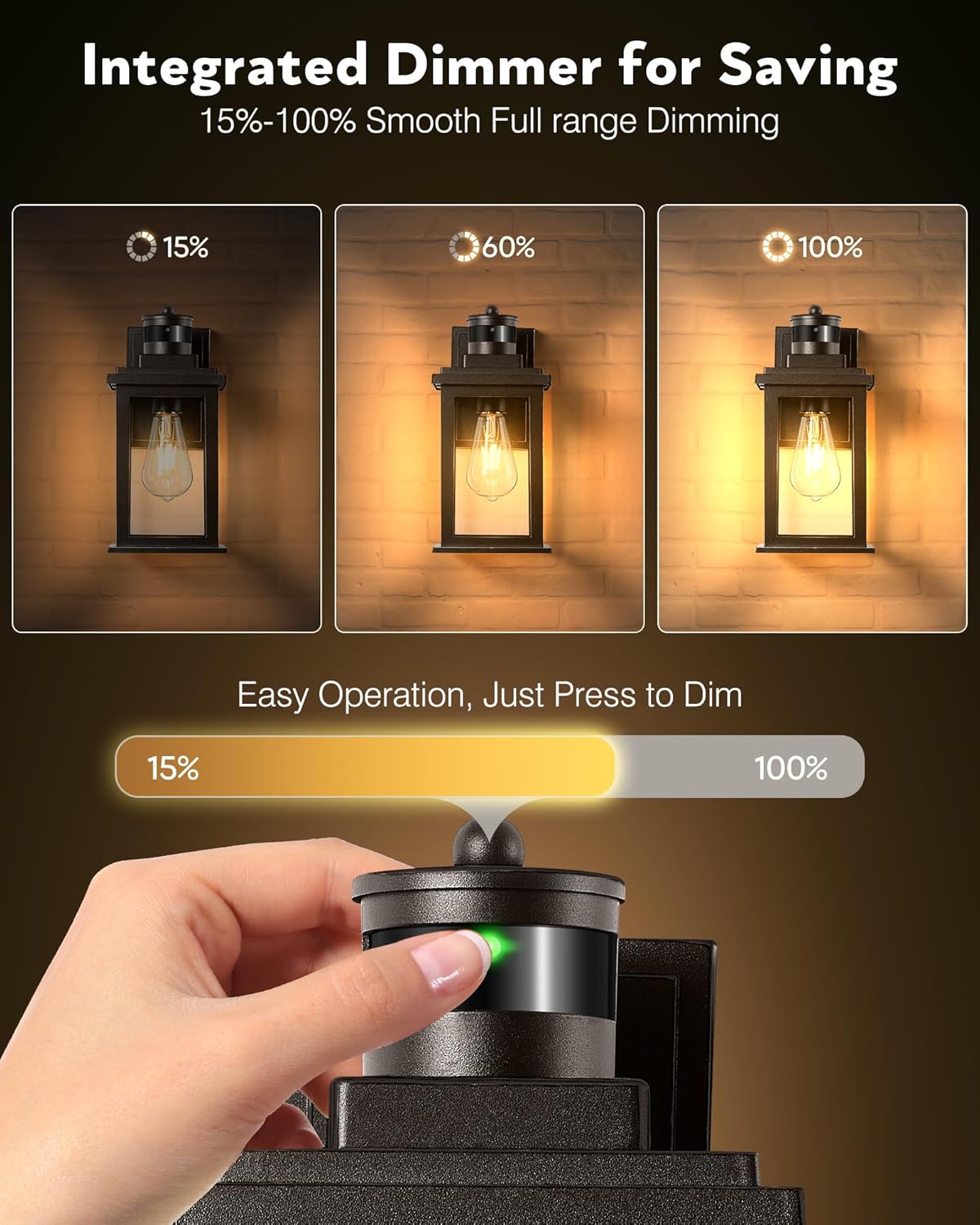 VIANIS 2 Pack Outdoor Lights for House, Brown Dusk to Dawn Motion Sensor Outdoor Light, Oil Rubbed Bronze Porch Lights Outdoor Lantern for Garden, Garage, Doorway, Aluminum,Hardwired, Non-Solar