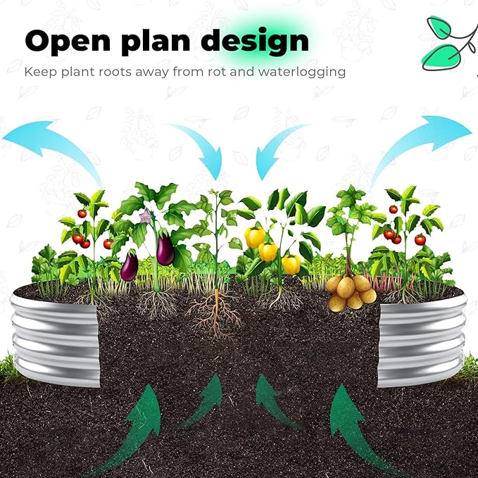 Galvanized Raised Garden Bed Kit, Oval Large Metal Planter Box, Sturdy and Durable, Garden Boxes Outdoor Raised for Vegetables, Fruits, Flowers and Herbs, 4x2x1ft (Silver)