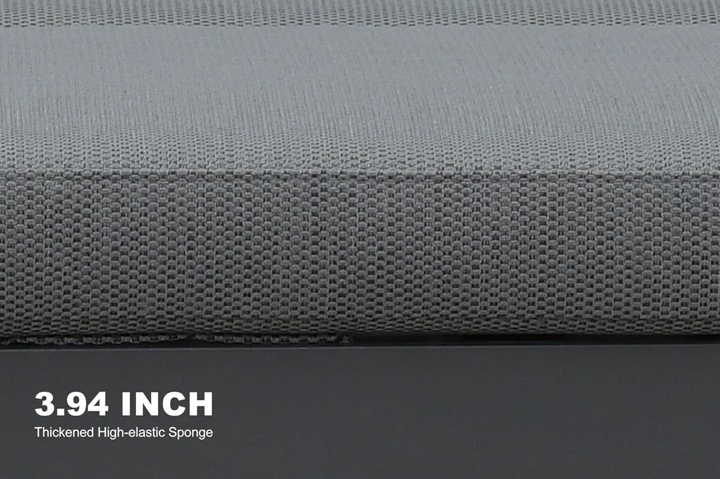 PURPLE LEAF Outdoor 2-Person Chaise Lounge with Cushions Patio Sun Chair Adjustable Backrest Reclining Chair for Poolside Moon Basalt