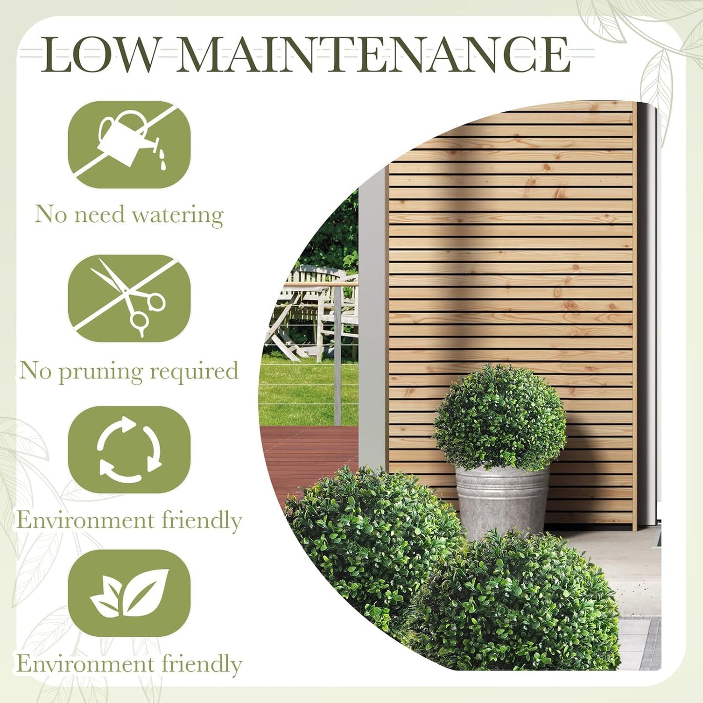 Yunlly 2 Pack 18" Artificial Boxwood Ball Bush Topiary Trees Fake Outdoor Plants, Realistic UV Resistance Faux Shrubs with Spike Greenery Topiary Potted for Front Porch Garden Yard Patio Indoor Decor