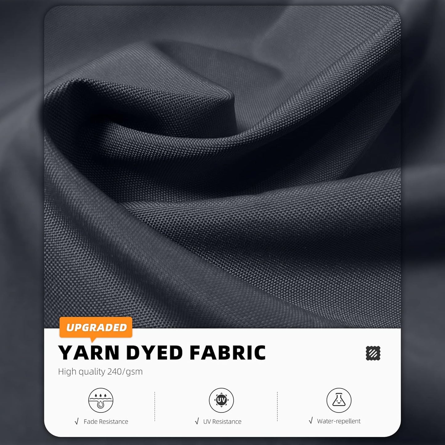 PURPLE LEAF 12' X 12' Patio Umbrella Outdoor Square Umbrella Large Cantilever Windproof Offset for Garden, Deck, Backyard and Pool, Grey