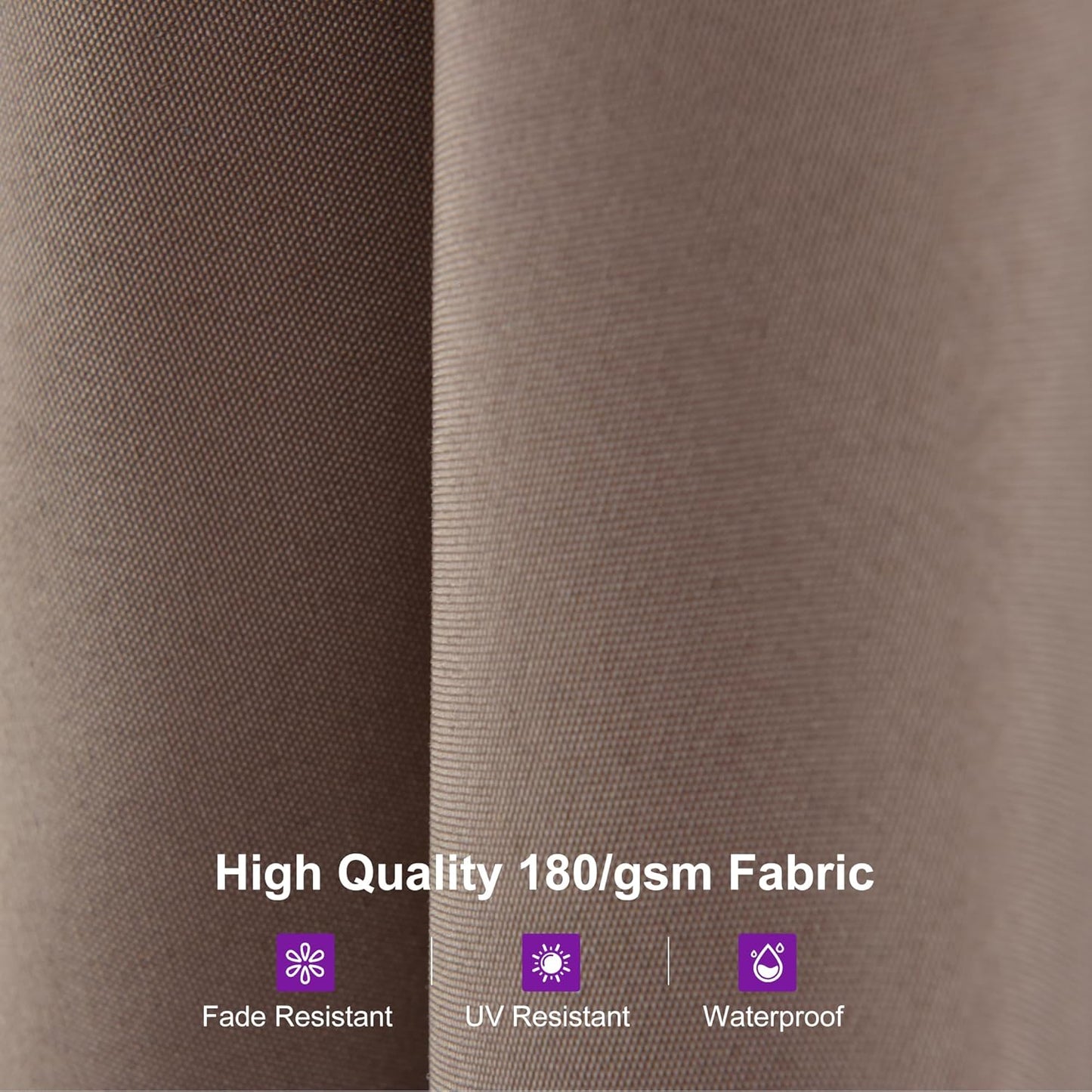 PURPLE LEAF 15ft Patio Market Umbrella with Base Included Double-Sided Rectangle Outdoor Umbrella Table Umbrella with Crank for Pool Garden Deck, Taupe