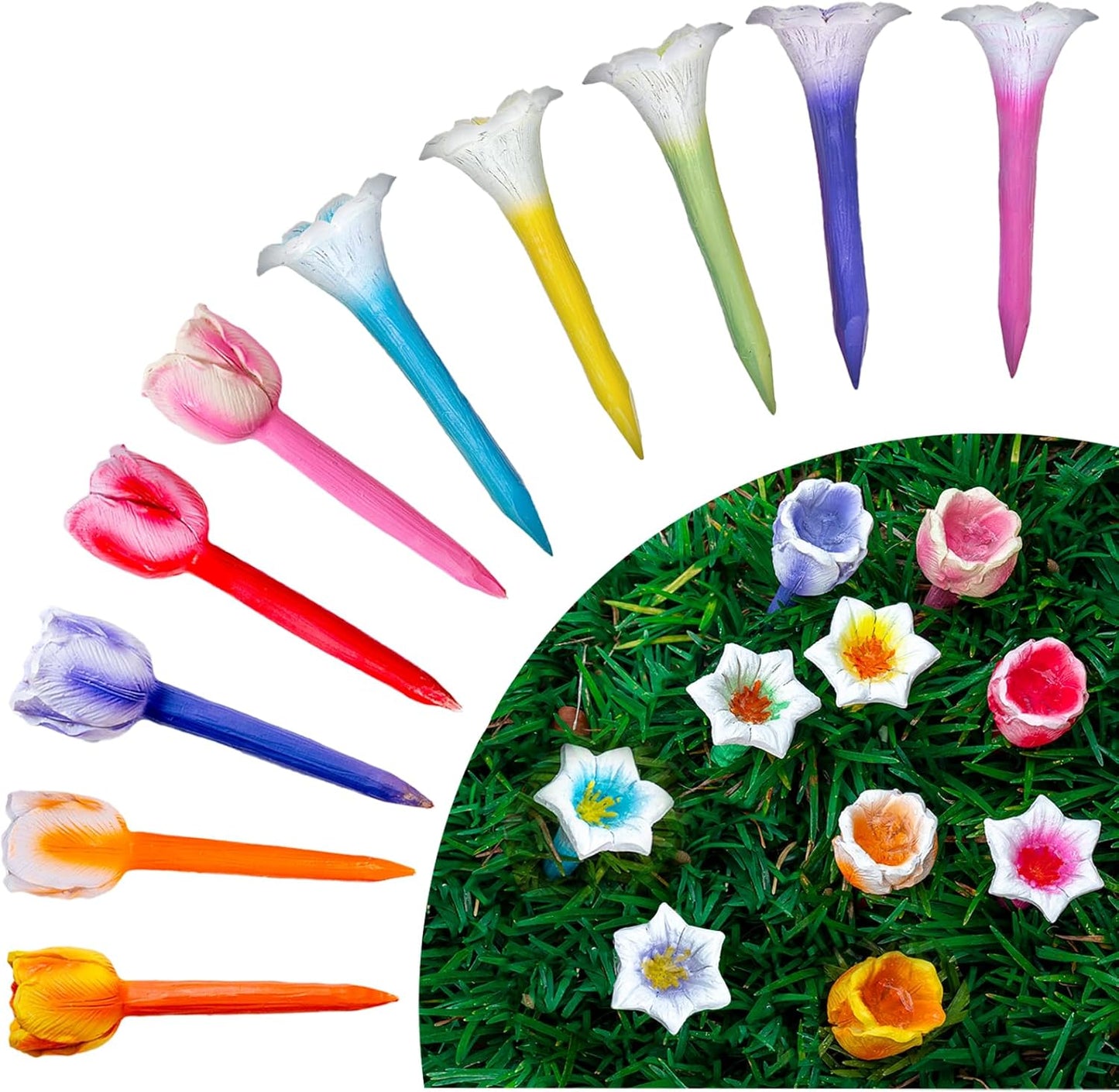 Drinking Cups for Insect, Water Station Flower Decor for Garden, Backyard, Porch, Balcony | Water Feeder for Bee, Butterfly, Ladybug, Wasp and More (Multicolor, Tulip + Lily)