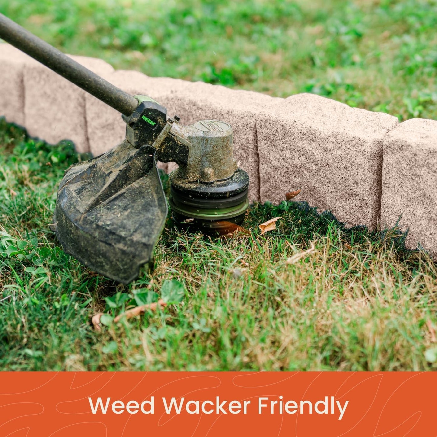 Beuta Landscape Edging | Garden Edging Border | Faux Stone Blocks for Lawn Edging, Flower Beds & Yard Edging – 4 Pack | Each Section Has 6 Blocks 48" L x 4" W x 6.5" H | 8 Spikes | Cobblestone