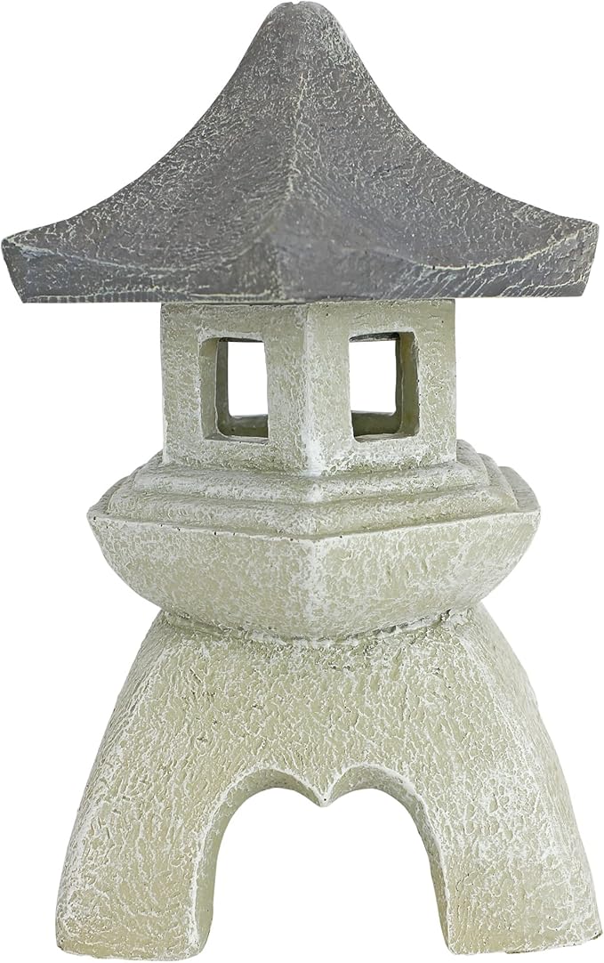 Design Toscano NG729869 Asian Pagoda Statues Medium - Set of Two,two tone stone